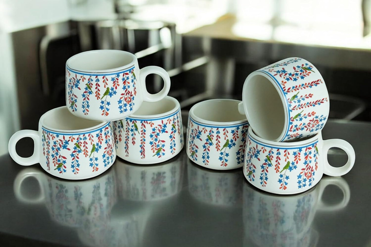 Design Bliss Tea Cup Set of 6, 150 ML, Microwave Safe